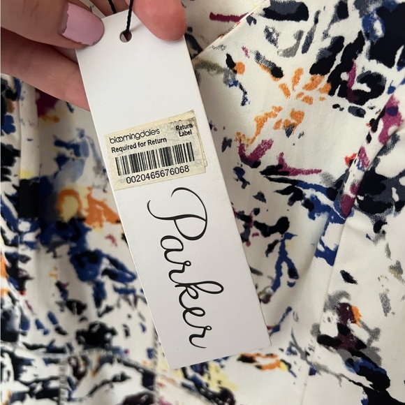 Parker dress. Size Small. White base with multi color print. With tag. - Picture 3 of 4